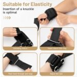 MANUEKLEAR Non-Slip Wrist Straps for Weightlifting Deadlifting, Gym Lifting Straps with D Rings for Cable Machine Workout, 10mm Neoprene Padded Weight lifting Wrist Wraps for...