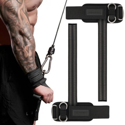 MANUEKLEAR Non-Slip Wrist Straps for Weightlifting Deadlifting, Gym Lifting Straps with D Rings for Cable Machine Workout, 10mm Neoprene Padded Weight lifting Wrist Wraps for...