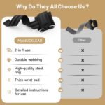 MANUEKLEAR Non-Slip Wrist Straps for Weightlifting Deadlifting, Gym Lifting Straps with D Rings for Cable Machine Workout, 10mm Neoprene Padded Weight lifting Wrist Wraps for...