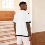 Men's Fashion Polo Shirts Vintage Striped Knitting Shirts Casual Slim Fit Golf Shirts