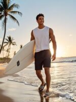 Mens Graphic Tank Tops Workout Sleeveless Shirts Hawaiian Palm Tree Vacation Tanks for Men Summer Beach T-Shirt