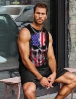 Mens Graphic Tank Tops Workout Sleeveless Shirts Hawaiian Palm Tree Vacation Tanks for Men Summer Beach T-Shirt