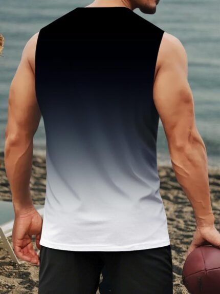 Mens Graphic Tank Tops Workout Sleeveless Shirts Hawaiian Palm Tree Vacation Tanks for Men Summer Beach T-Shirt