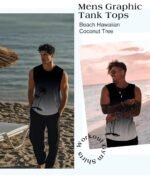 Mens Graphic Tank Tops Workout Sleeveless Shirts Hawaiian Palm Tree Vacation Tanks for Men Summer Beach T-Shirt