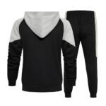 Men's Hooded Athletic Tracksuit Sweatsuit Long Sleeve Full-Zip Jogging Sweatpants 2 Piece Patchwork Sportsuits