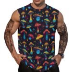 Mens Summer Graphic Workout Tank Tops Gym Sleeveless Muscle Shirt