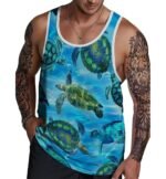 Mens Tank Tops Hawaiian Sleeveless Shirts Graphic Beach Coconut Tree Gym Tank Top