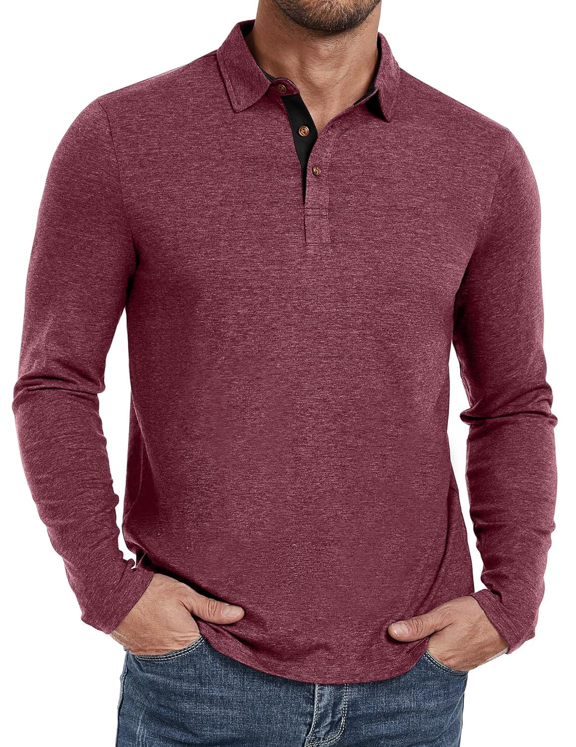 PEGENO Mens Polo Short/Long Sleeve Shirt Classic Button Basic Solid Color Designed Collared Polo Shirt Fashion Casual Shirts PEGENO Mens Polo Short/Long Sleeve Shirt Classic Button Basic Solid Color Designed Collared Polo Shirt Fashion Casual Shirts