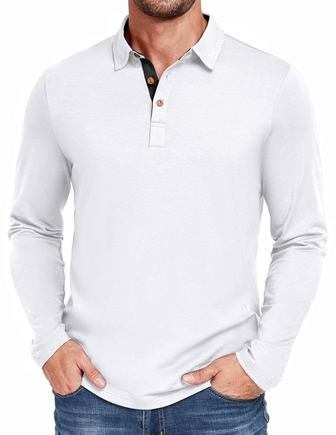 PEGENO Mens Polo Short/Long Sleeve Shirt Classic Button Basic Solid Color Designed Collared Polo Shirt Fashion Casual Shirts PEGENO Mens Polo Short/Long Sleeve Shirt Classic Button Basic Solid Color Designed Collared Polo Shirt Fashion Casual Shirts