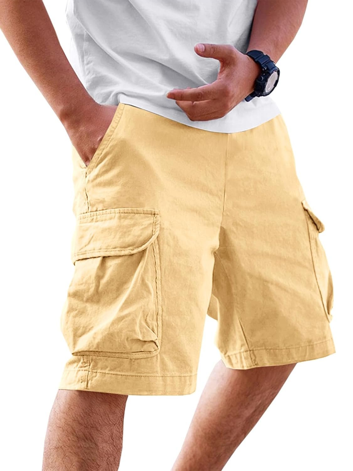 Runcati Mens Cargo Shorts Chino Cotton Drawstring Casual Shorts Summer Twill Outdoor Short Pants Runcati Mens Cargo Shorts Chino Cotton Drawstring Casual Shorts Summer Twill Outdoor Short Pants