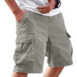 Runcati Mens Cargo Shorts Chino Cotton Drawstring Casual Shorts Summer Twill Outdoor Short Pants