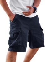 Runcati Mens Cargo Shorts Chino Cotton Drawstring Casual Shorts Summer Twill Outdoor Short Pants