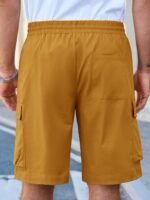Runcati Mens Cargo Shorts Chino Cotton Drawstring Casual Shorts Summer Twill Outdoor Short Pants