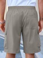 Runcati Mens Cargo Shorts Chino Cotton Drawstring Casual Shorts Summer Twill Outdoor Short Pants