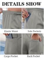 Runcati Mens Cargo Shorts Chino Cotton Drawstring Casual Shorts Summer Twill Outdoor Short Pants
