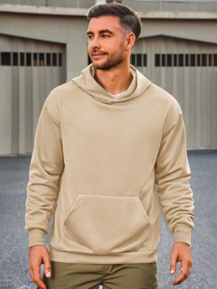Runcati Mens Pullover Hoodies Long Sleeve Casual Lightweight Fashion Hooded Sweatshirt with Kanga Pockets