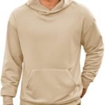 Runcati Mens Pullover Hoodies Long Sleeve Casual Lightweight Fashion Hooded Sweatshirt with Kanga Pockets