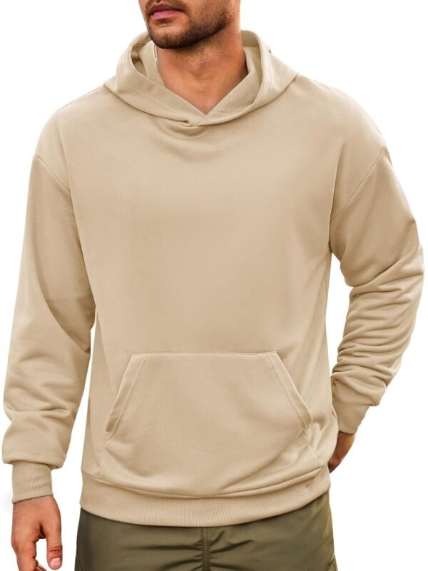 Runcati Mens Pullover Hoodies Long Sleeve Casual Lightweight Fashion Hooded Sweatshirt with Kanga Pockets