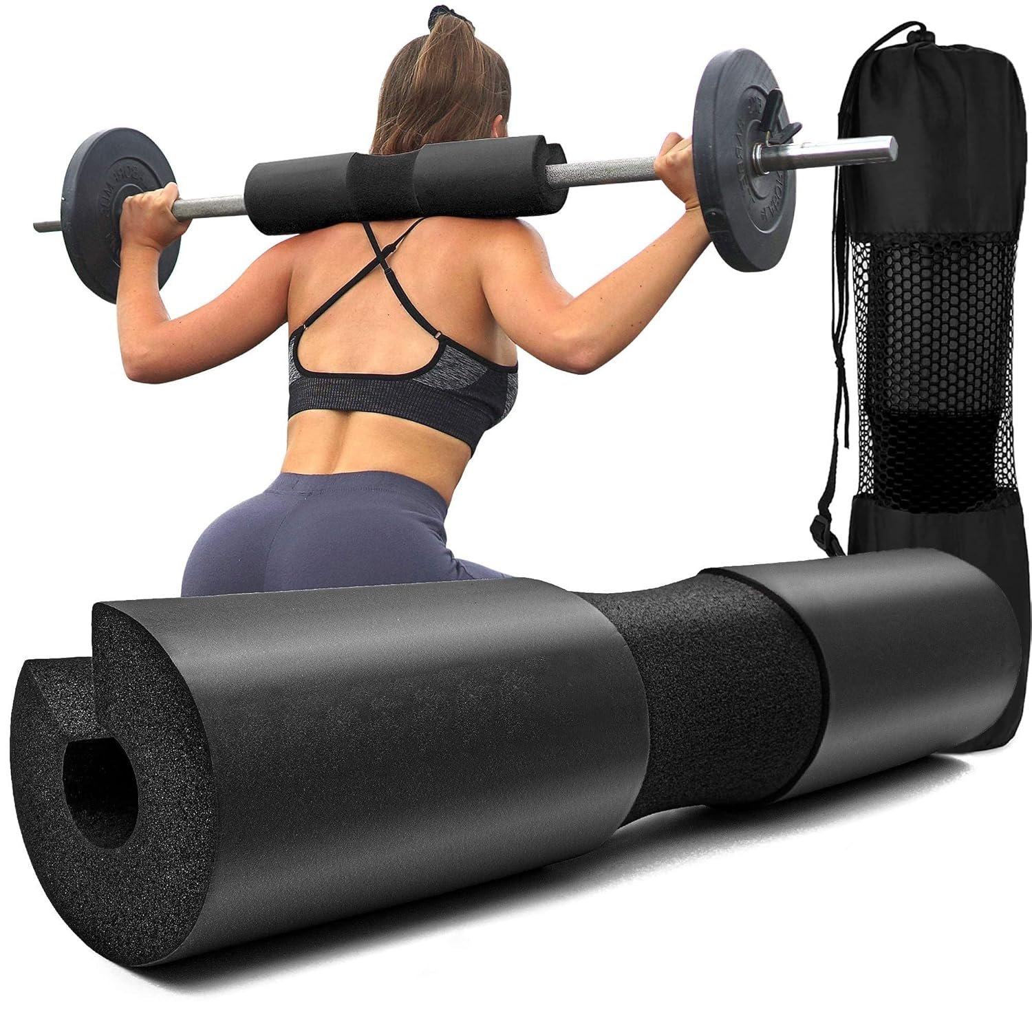 Squat Pad - Foam Barbell Pad for Squats Cushion, Lunges & Bar Padding for Hip Thrusts - Standard Weight Bar Pad - Provides Cushion to Neck and Shoulders While Training Squat Pad - Foam Barbell Pad for Squats Cushion, Lunges & Bar Padding for Hip Thrusts - Standard Weight Bar Pad - Provides Cushion to Neck and Shoulders While Training