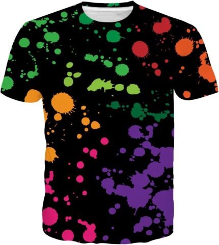 SYAIMN Unisex 3D Pattern Printed Short Sleeve T-Shirts Casual Graphics Tees