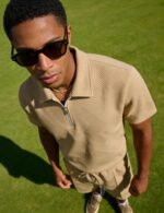 UOUA Mens Summer Track Suits 2 Piece Shorts Sets Short Sleeve Sweatsuit Outfits 1/4 Zip Golf Polo Shirts Loungewear