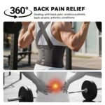 Work Back Brace for Men & Women, Adjustable Lower Back Support Belt with Suspenders for Back Pain Relief, Moving Construction Warehouse Heavy Lifting Safety & Protection (Black,...