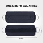 Fitness Ankle Strap for Cable Machine, 2PCS Comfort Adjustable Gym Ankle Cuff for Kickbacks, Glute Workouts Neoprene Padding, One Size Fit All Ankle, Ankle Bands for Working...