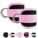 Fitness Ankle Strap for Cable Machine, 2PCS Comfort Adjustable Gym Ankle Cuff for Kickbacks, Glute Workouts Neoprene Padding, One Size Fit All Ankle, Ankle Bands for Working...